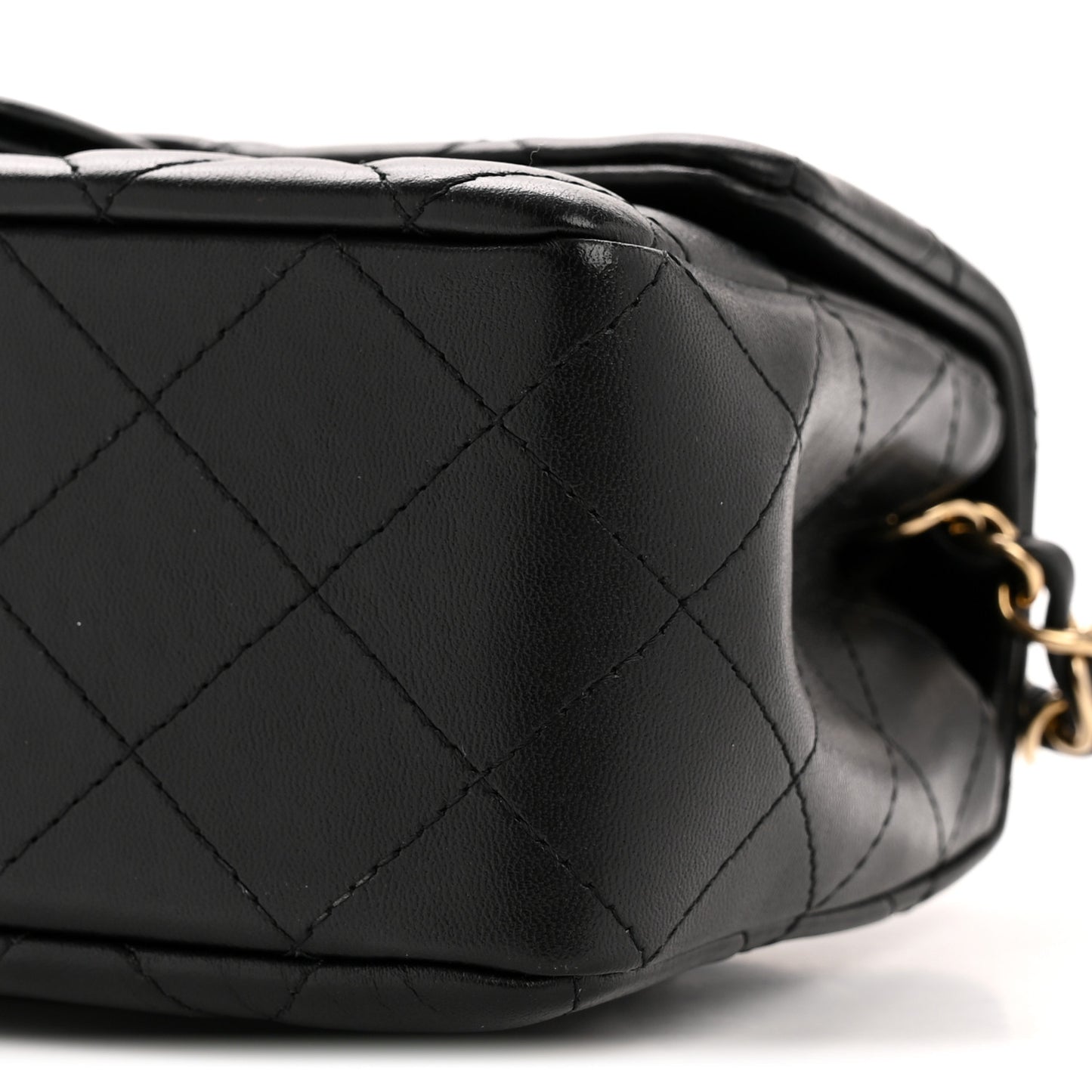 Lambskin Quilted Mini Rectangular Flap Black