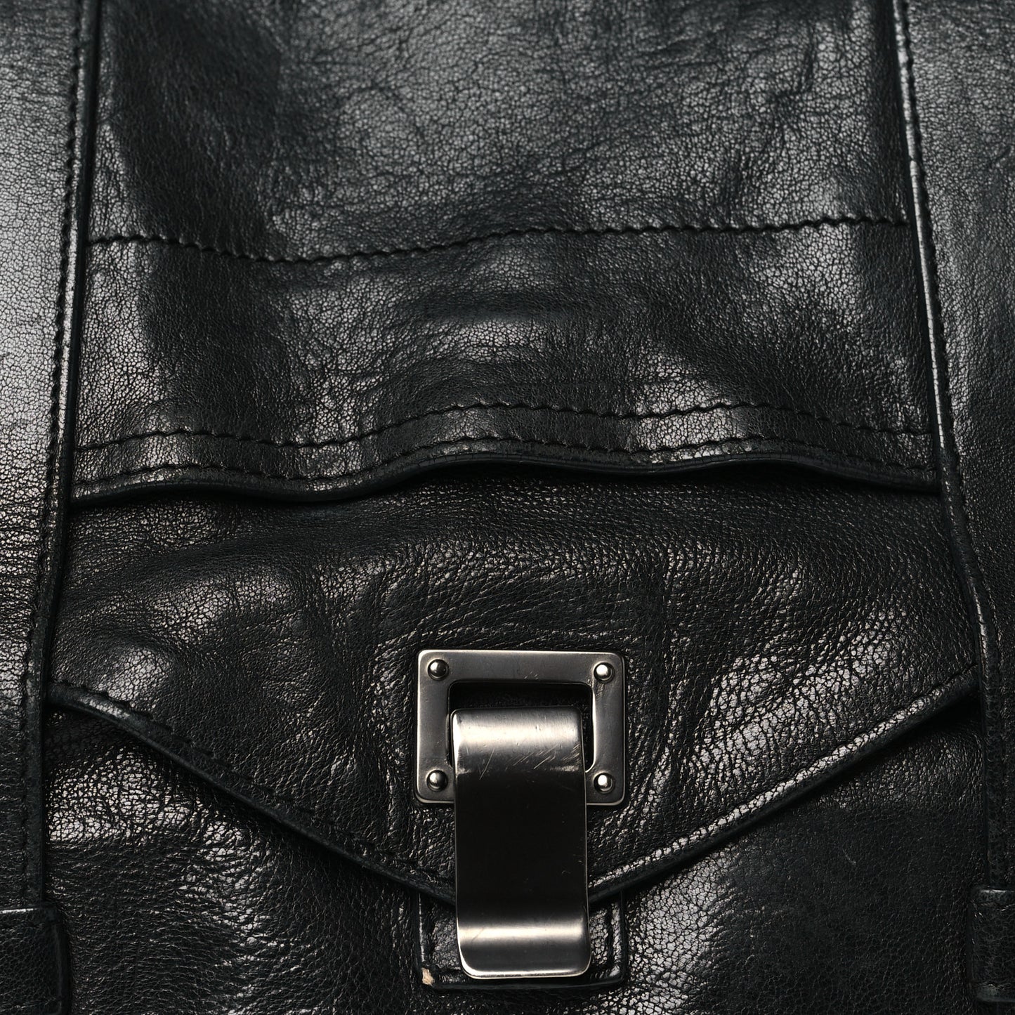 Lambskin Medium PS1 Plus Zip Satchel Black