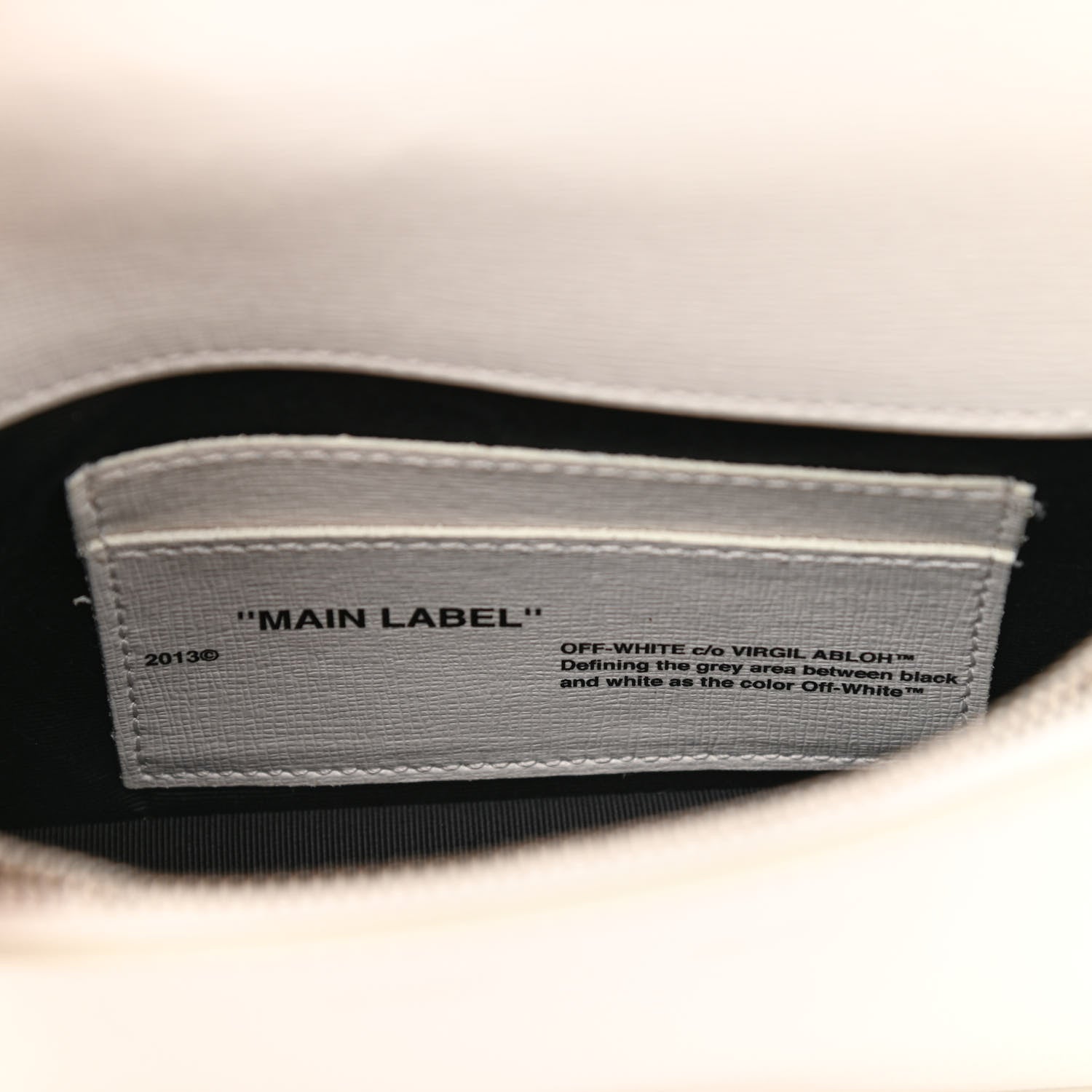 Off-White Saffiano Striped Mini Diag Binder Clip Bag White Black 7 of 10