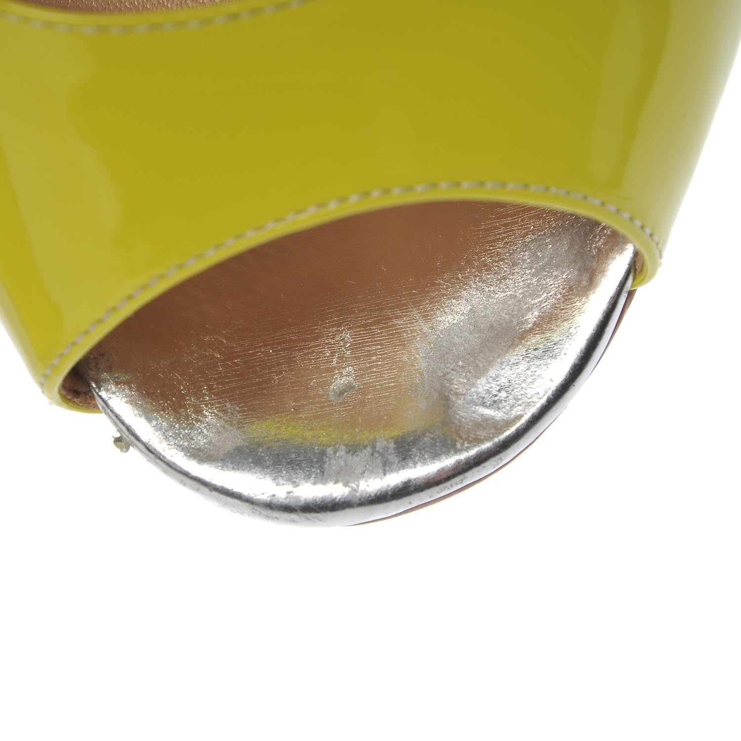 Christian Louboutin Patent 123 Scarpe 140 Platform Slingback Pumps 37.5 Neon 15 of 17