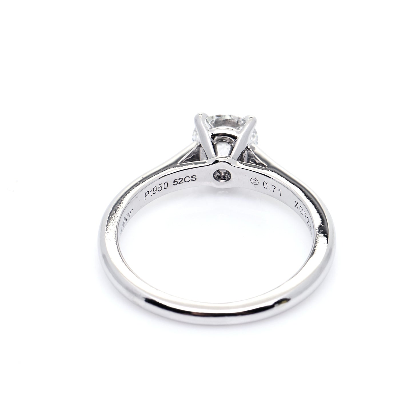 Platinum Diamond .71ct Solitaire 1895 Engagement Ring 52 6
