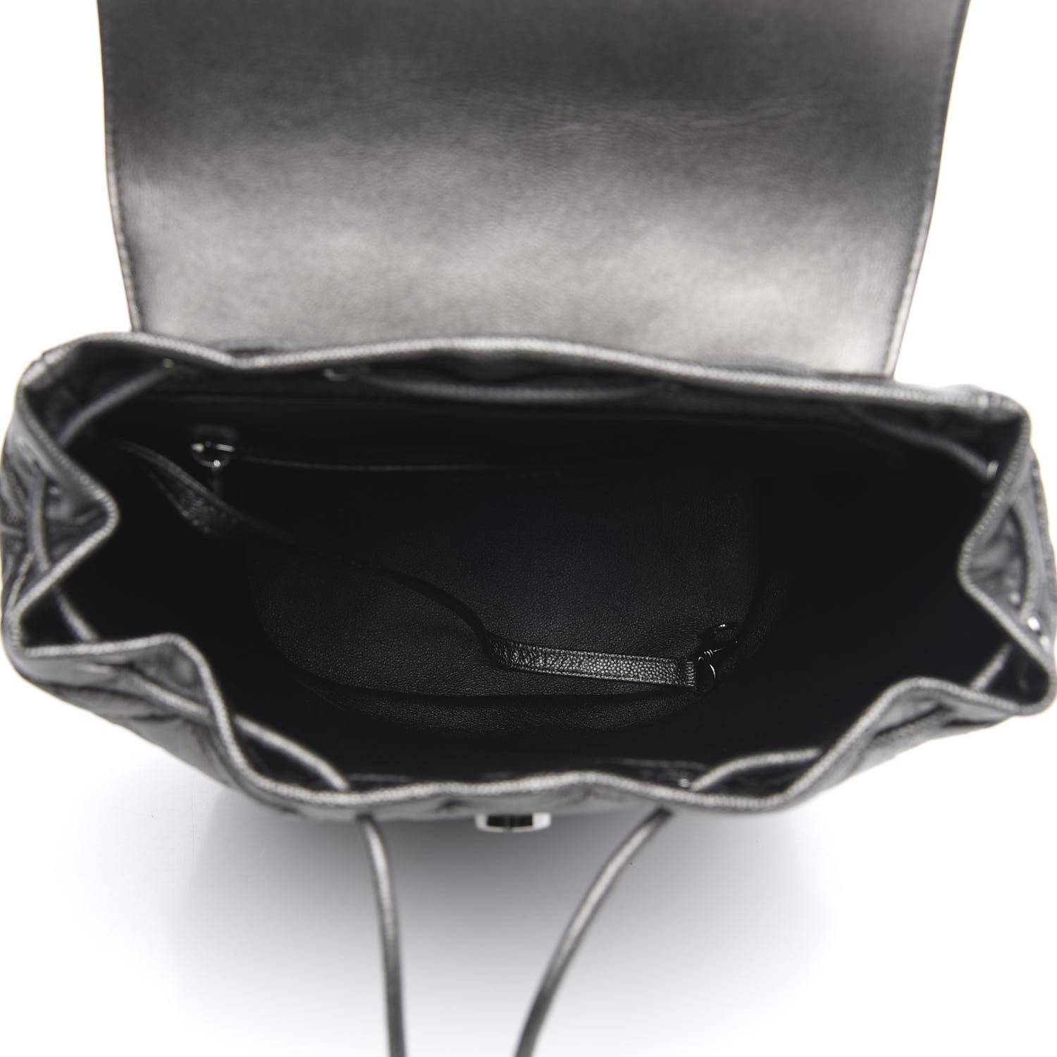 Chanel Metallic Caviar Quilted Filigree Backpack Dark Silver 4 of 11