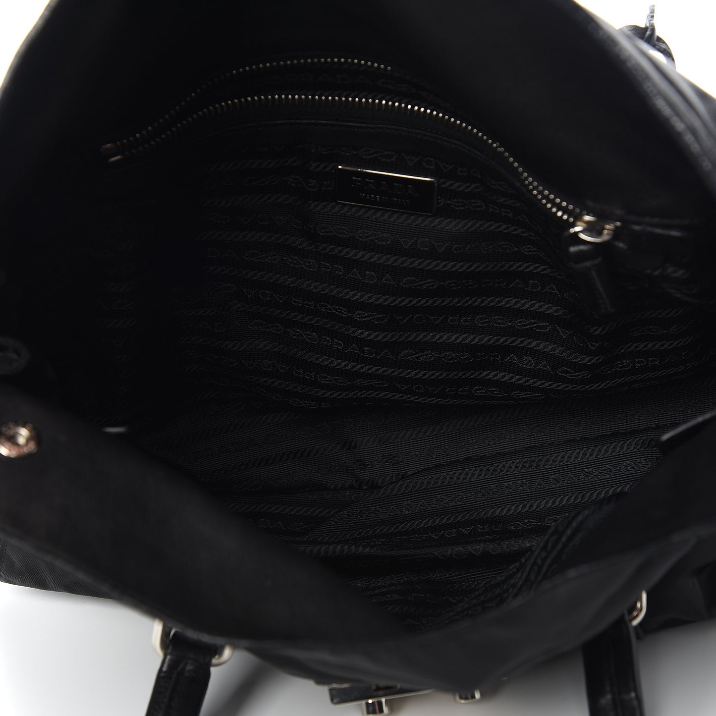 Soft Calfskin Tessuto Nylon Shoulder Bag Black