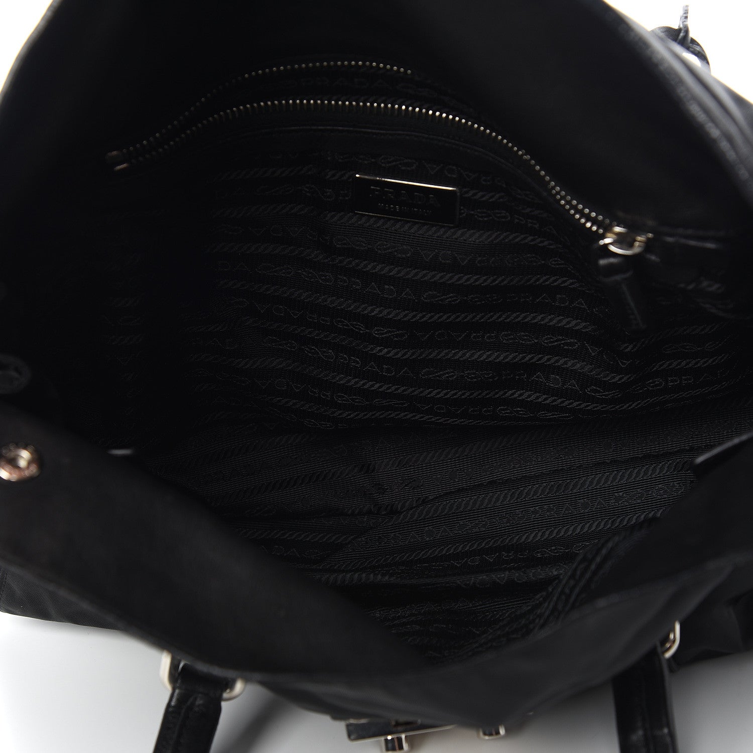 Prada Soft Calfskin Tessuto Nylon Shoulder Bag Black 5 of 13