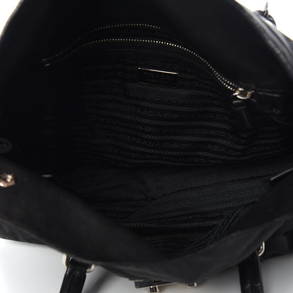 Prada Soft Calfskin Tessuto Nylon Shoulder Bag Black 5 of 13