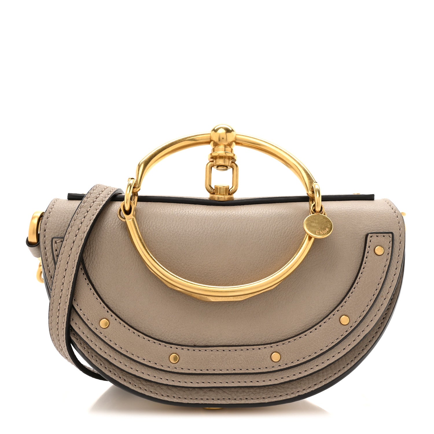 Chloe Calfskin Small Nile Bracelet Minaudiere Bag Motty Grey 1 of 13