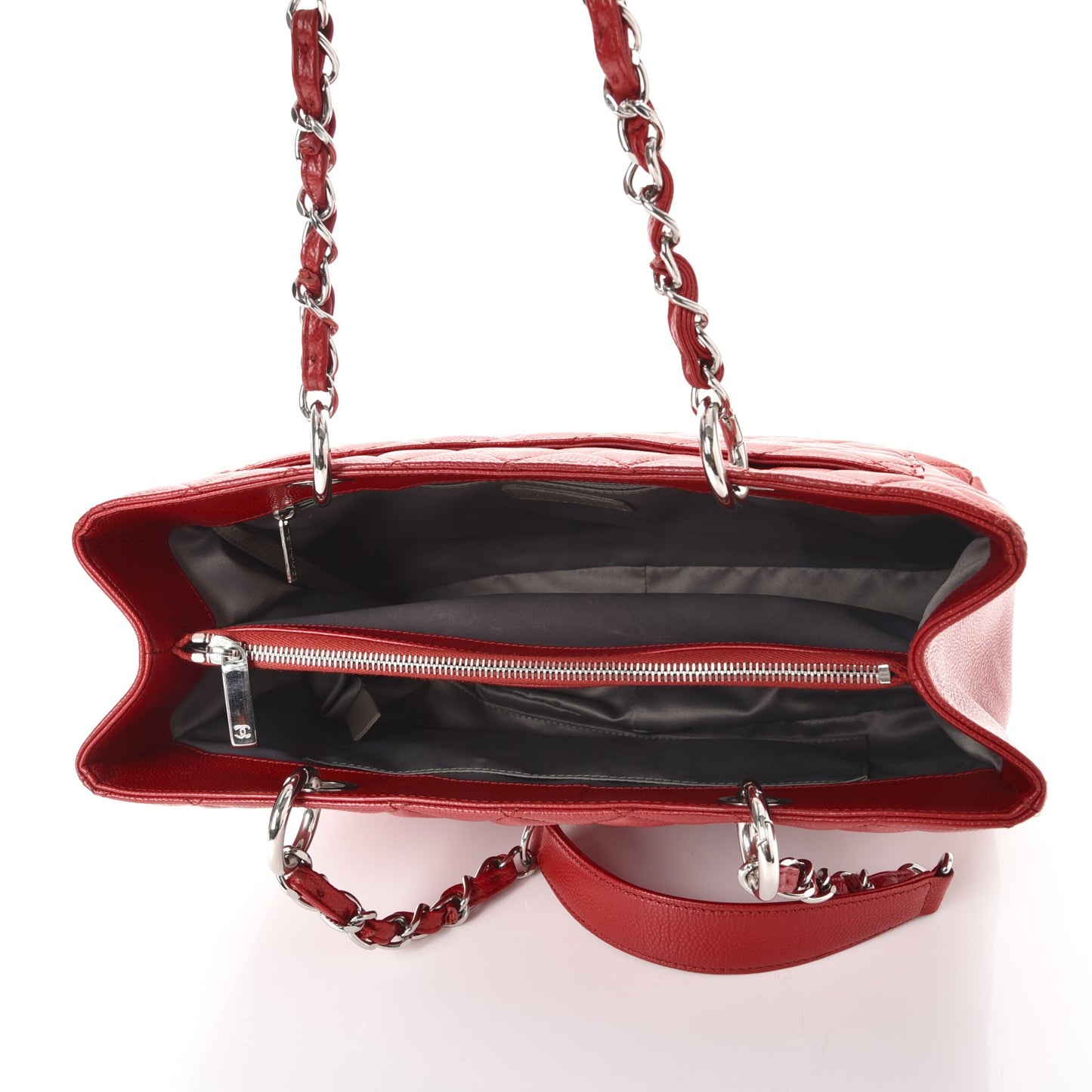 Caviar Quilted Grand Shopping Tote GST Red