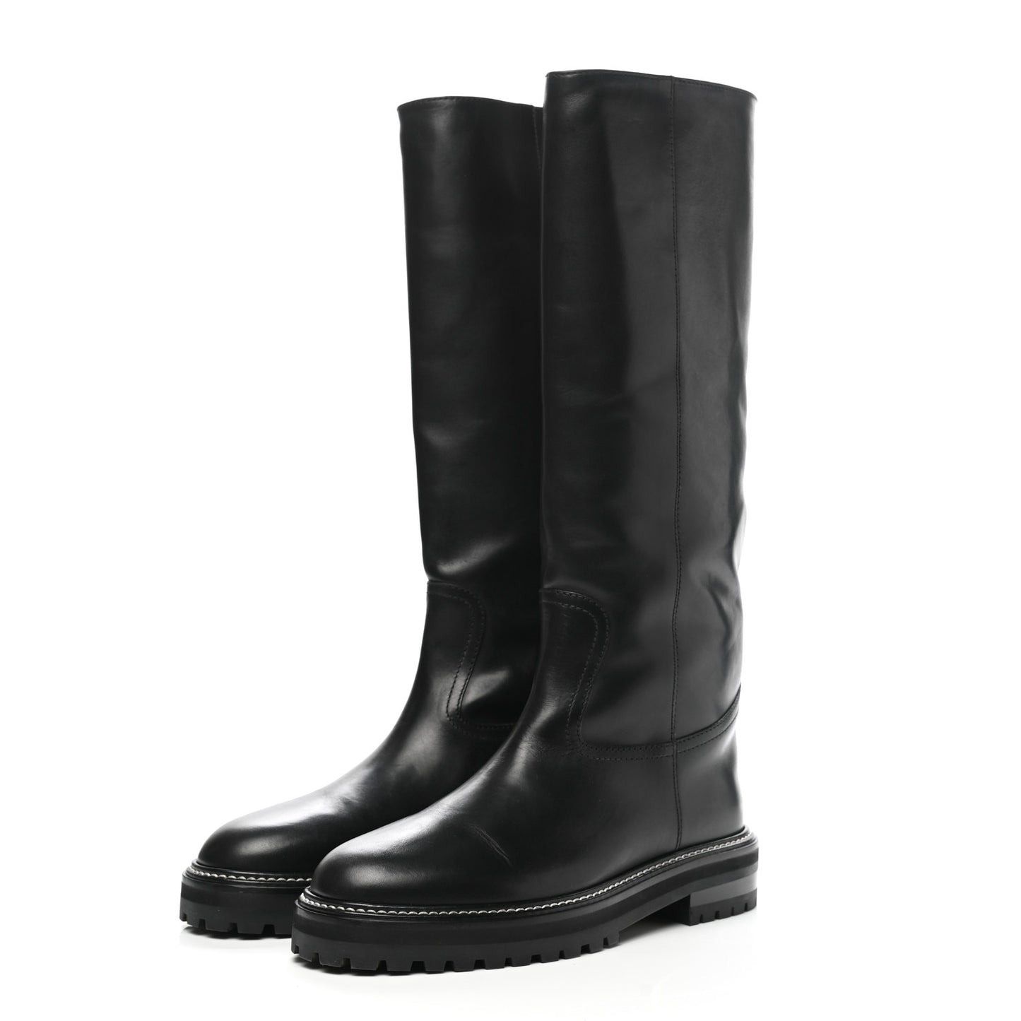 Soft Calfskin Yomi Flat Knee High Boots 39.5 Black