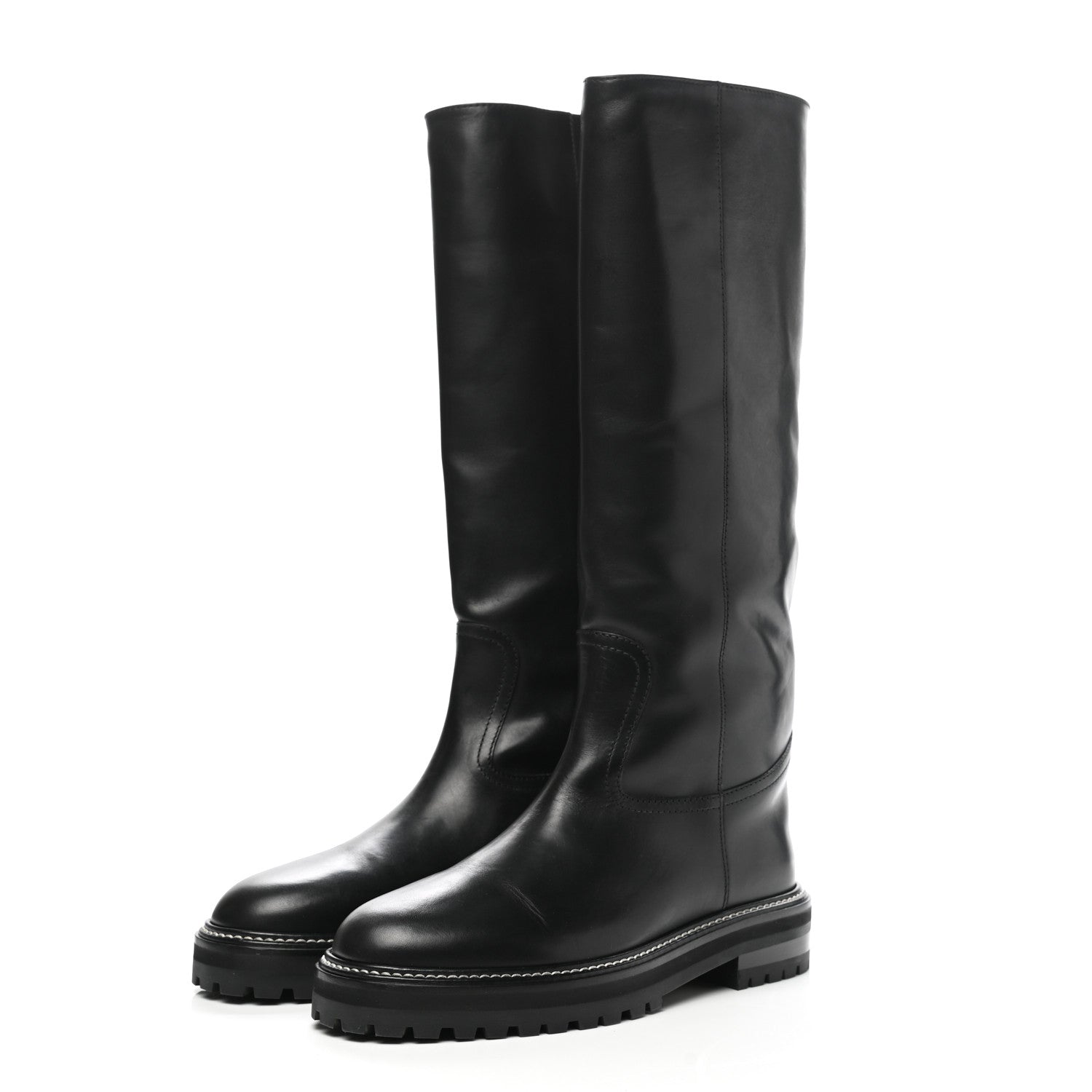 Jimmy Choo Soft Calfskin Yomi Flat Knee High Boots 39.5 Black 3 of 12