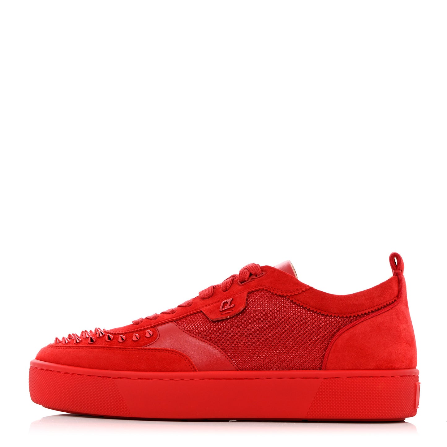 Suede Mens Happyrui Spikes Flat Sneakers 43.5 Red
