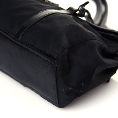 Prada Tessuto Nylon Nappa Foldover Pushlock Satchel Black 8 of 14