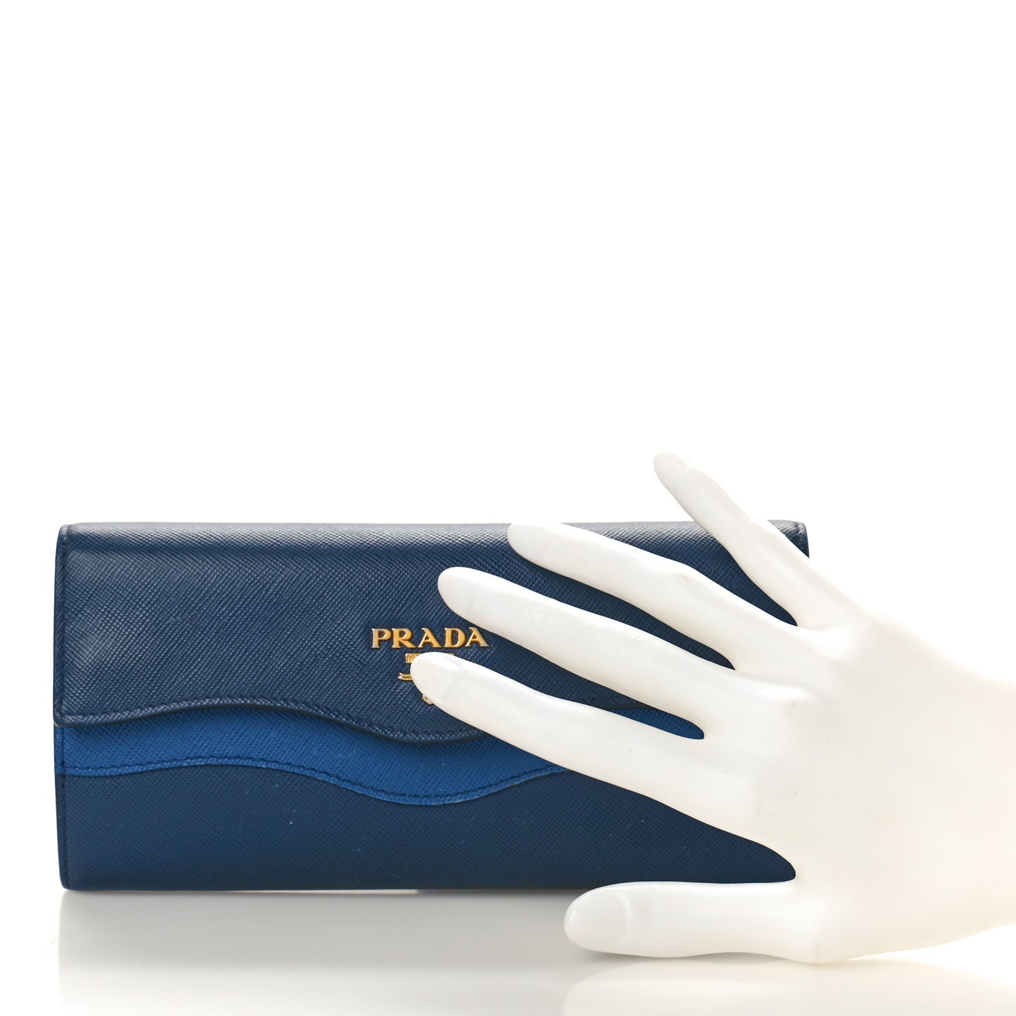 Saffiano Wave Continental Flap Wallet Bluette Azzurro