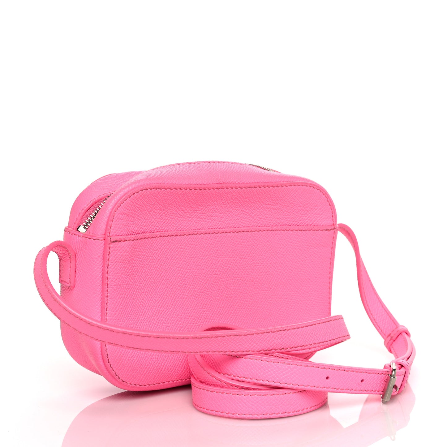 Grained Calfskin Logo XS Ville Camera Bag Acid Pink Black