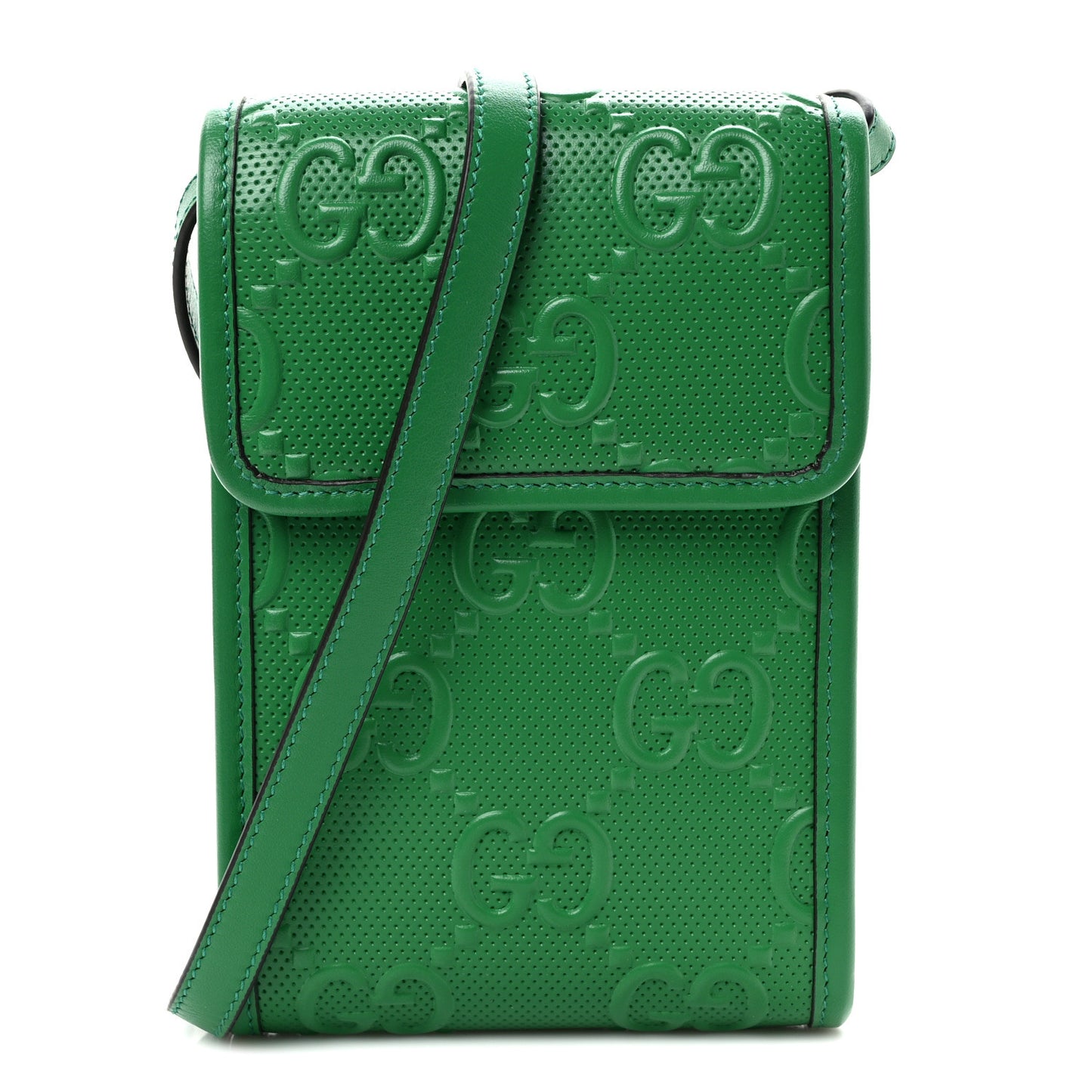 Calfskin GG Tennis Embossed Mini Crossbody Bag New Shamarock
