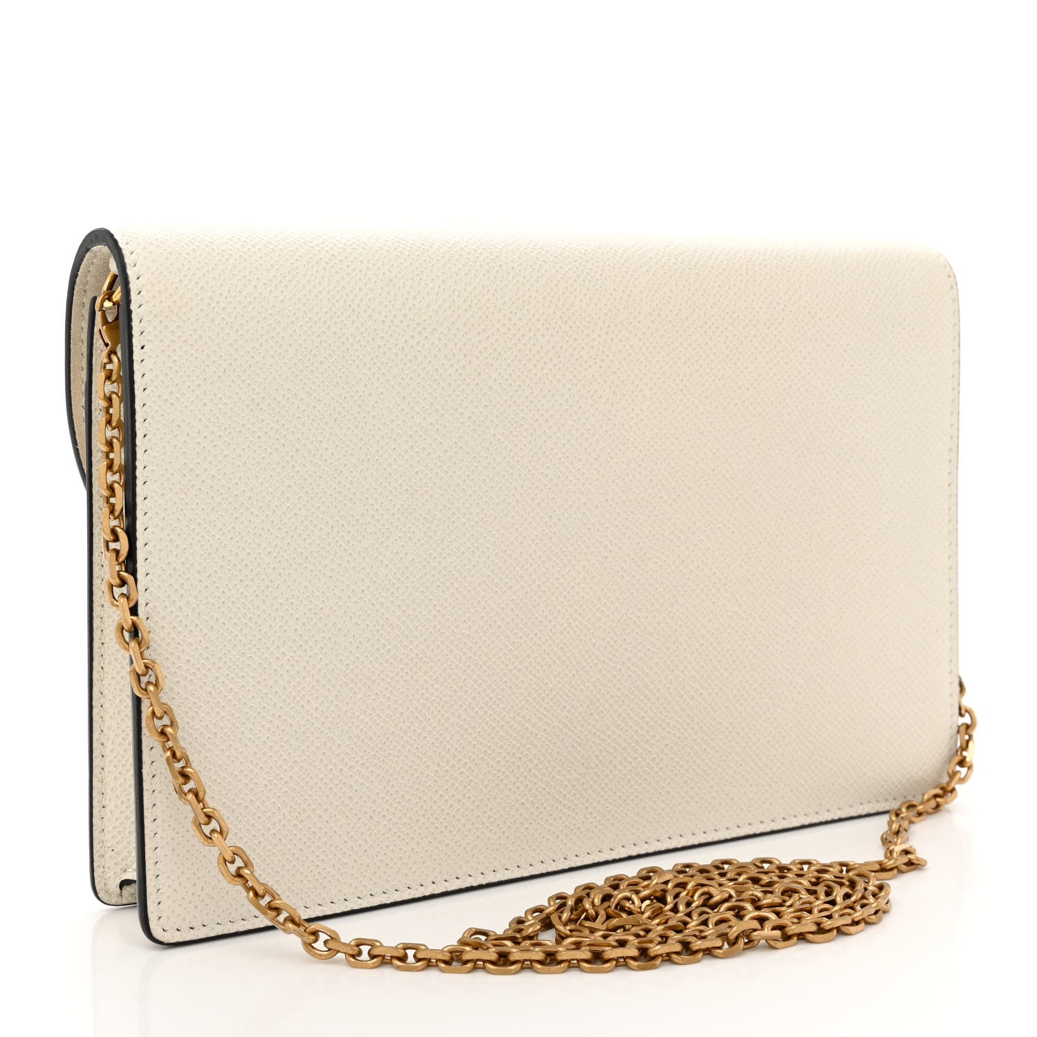 Christian Dior Grained Calfskin Saddle Chain Pouch Off White 3 of 14