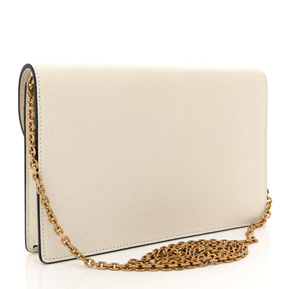 Christian Dior Grained Calfskin Saddle Chain Pouch Off White 3 of 14