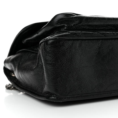 Saint Laurent Crinkled Calfskin Matelasse Monogram Medium Niki Chain Satchel Black 9 of 13