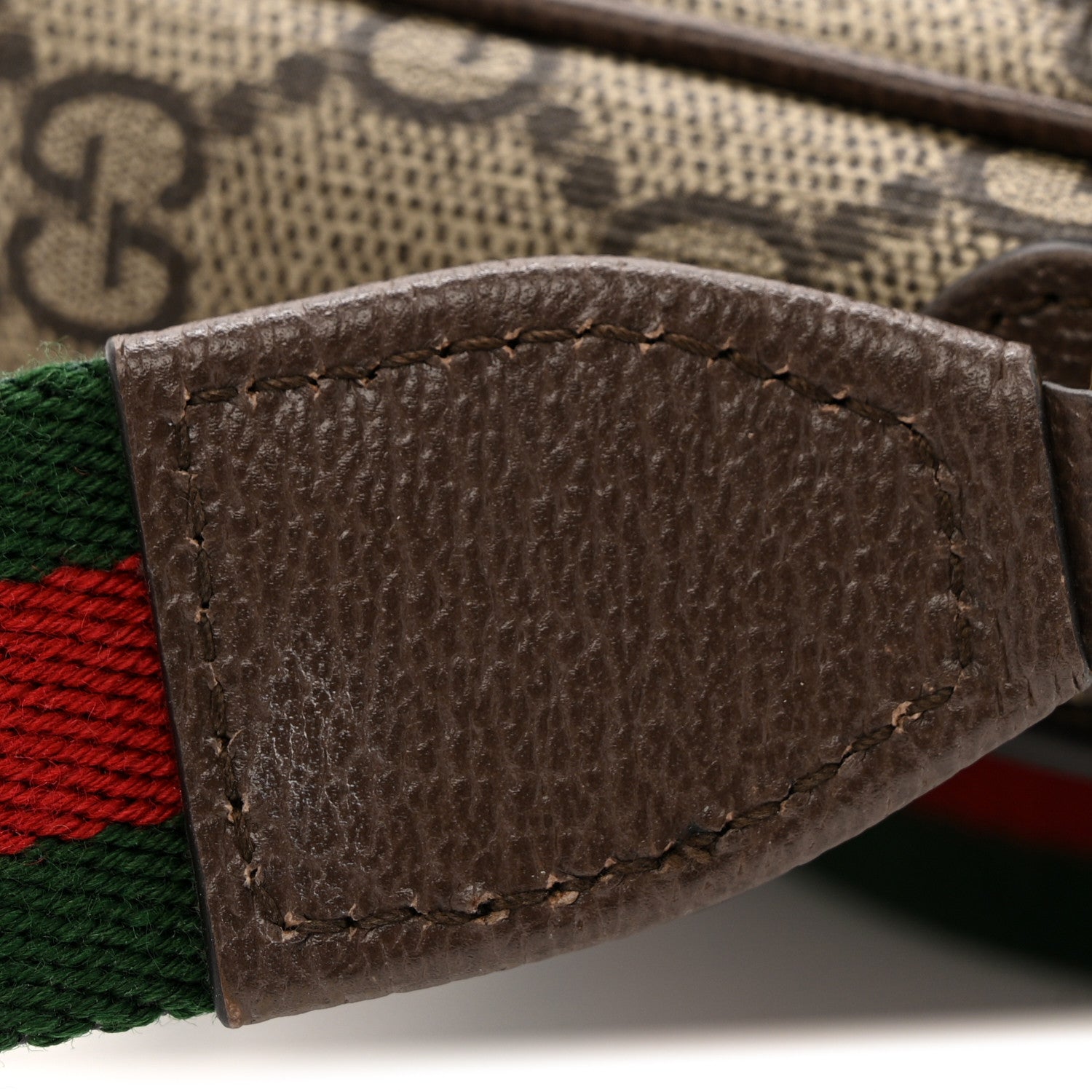 Gucci GG Supreme Monogram Textured Dollar Calfskin Web Mini Ophidia Envelope Shoulder Bag Beige Ebony New Acero 12 of 12