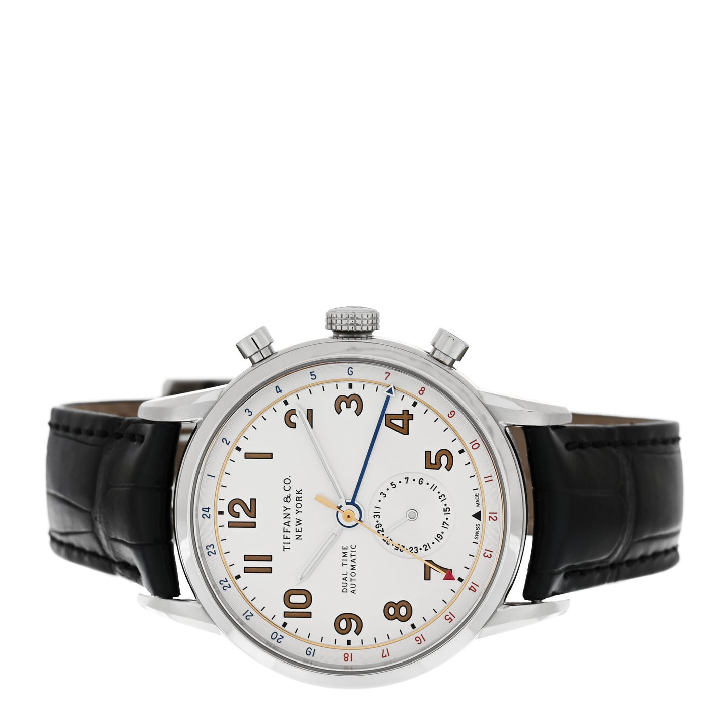 Stainless Steel Alligator 40mm CT60 Dual Time Automatic Watch Silver