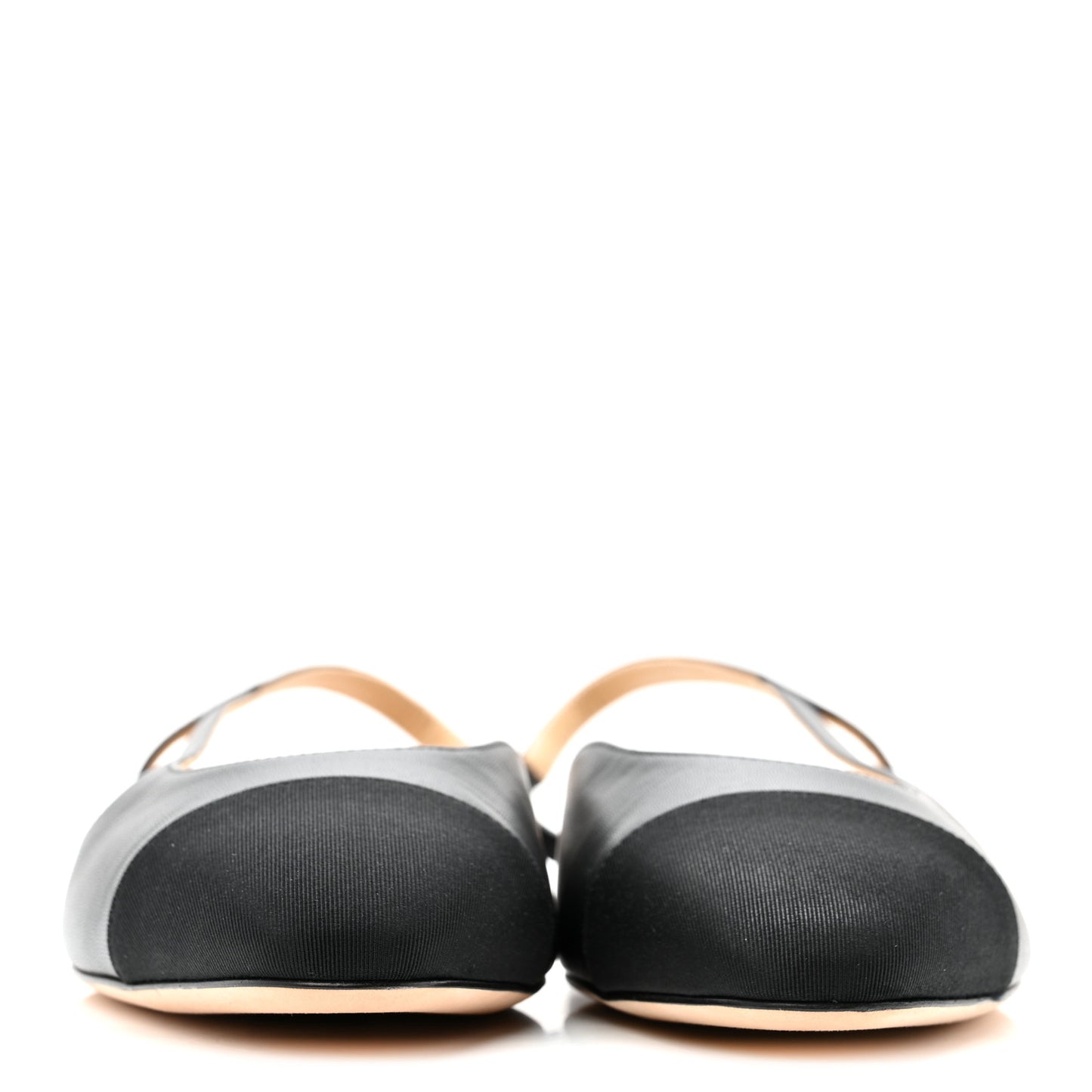 Goatskin Grosgrain Cap Toe CC Slingback Sandals 40 Black