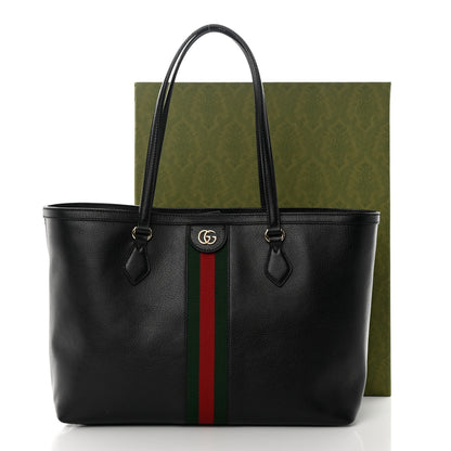 Gucci Textured Calfskin Web Medium Ophidia Shopping Tote Black 11 of 11