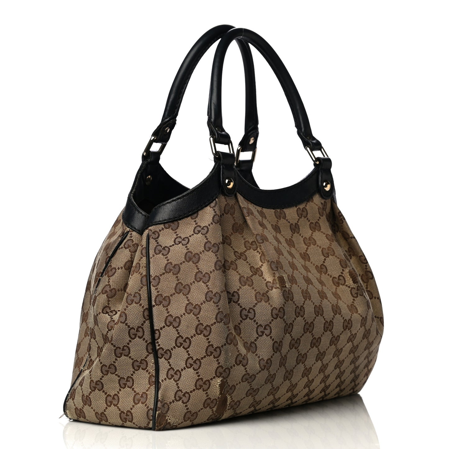 Monogram Medium Sukey Tote Beige Ebony Black