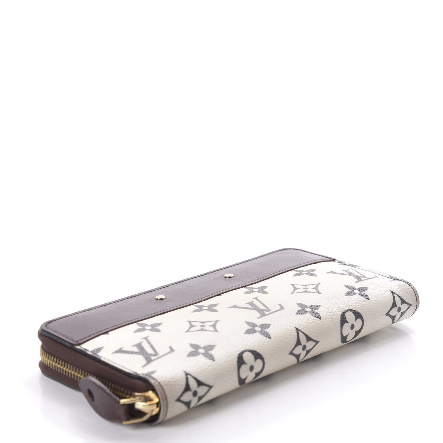 Calfskin Monogram Gamma Zippy Wallet White Chocolate
