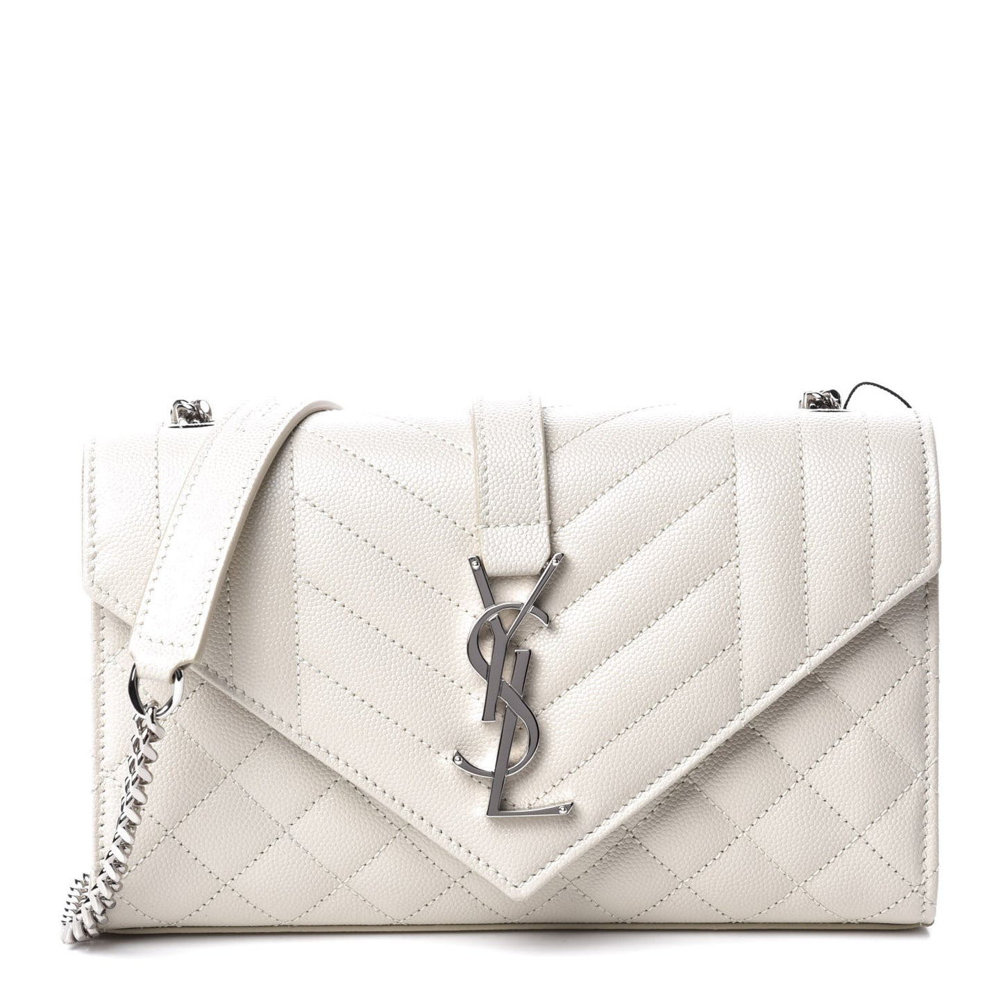 Grain De Poudre Textured Mixed Matelasse Triquilt Small Monogram Satchel Crema Soft