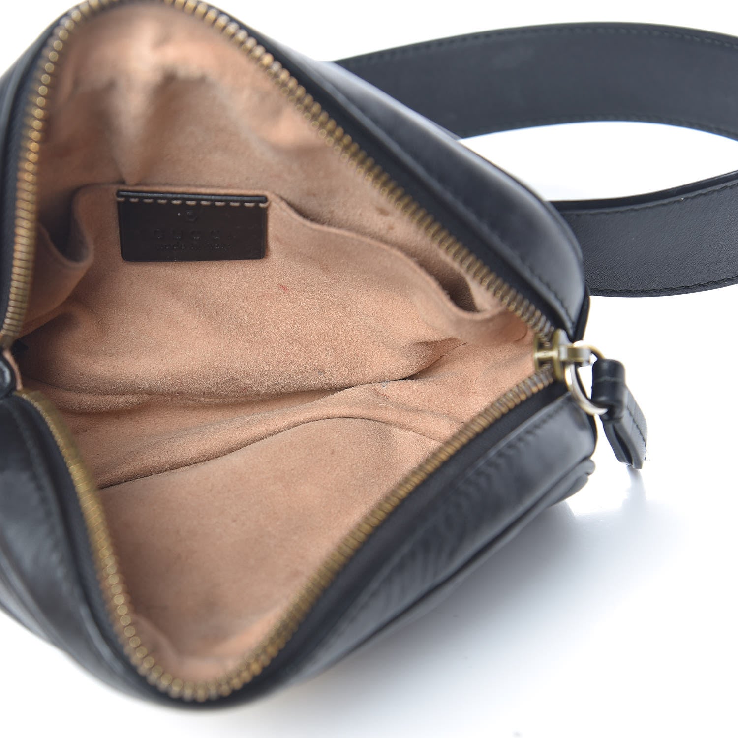 Gucci Calfskin Matelasse GG Marmont Belt Bag 85 34 Black 5 of 13