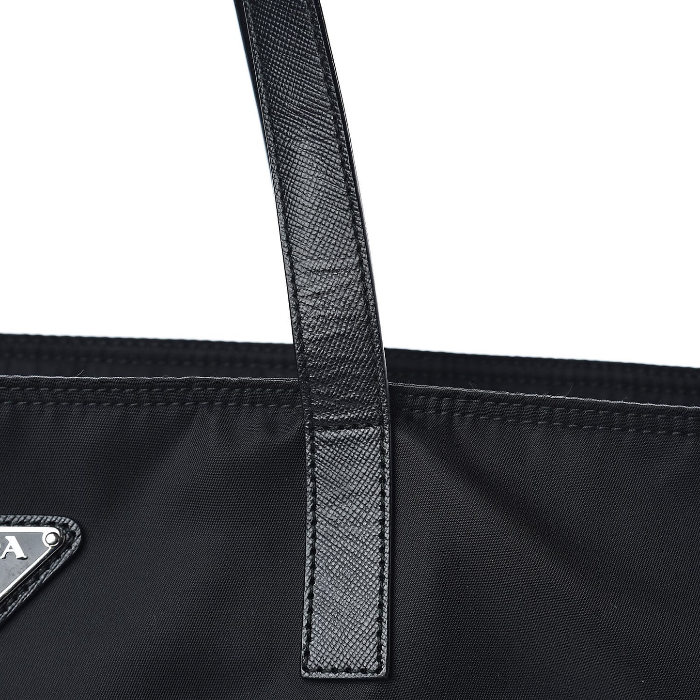 Saffiano Tessuto Nylon Shopping Tote Black