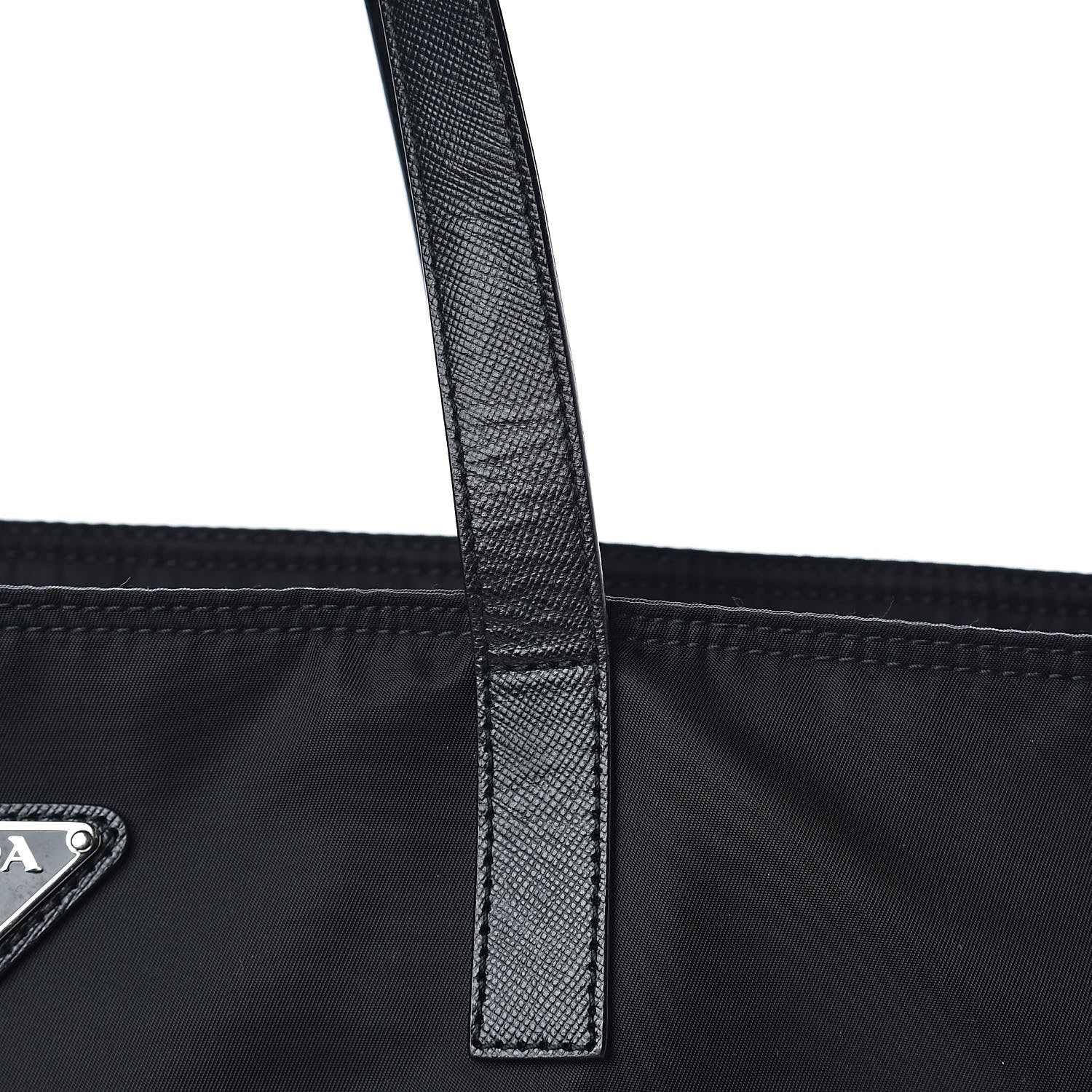 Prada Saffiano Tessuto Nylon Shopping Tote Black 15 of 15