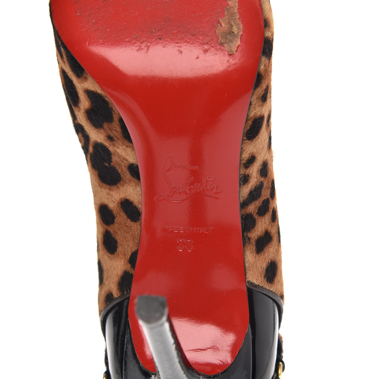 Pony Hair Leopard Patent Dorepi Pumps 38 Black