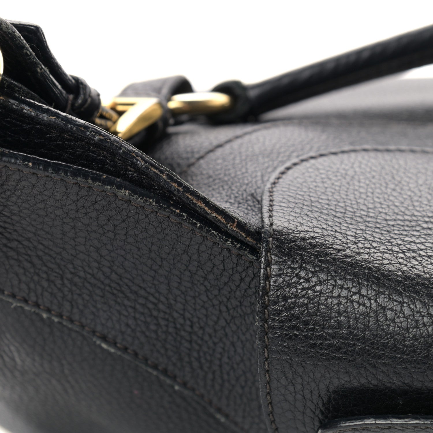 Prada Vitello Daino Pushlock Hobo Black 13 of 13
