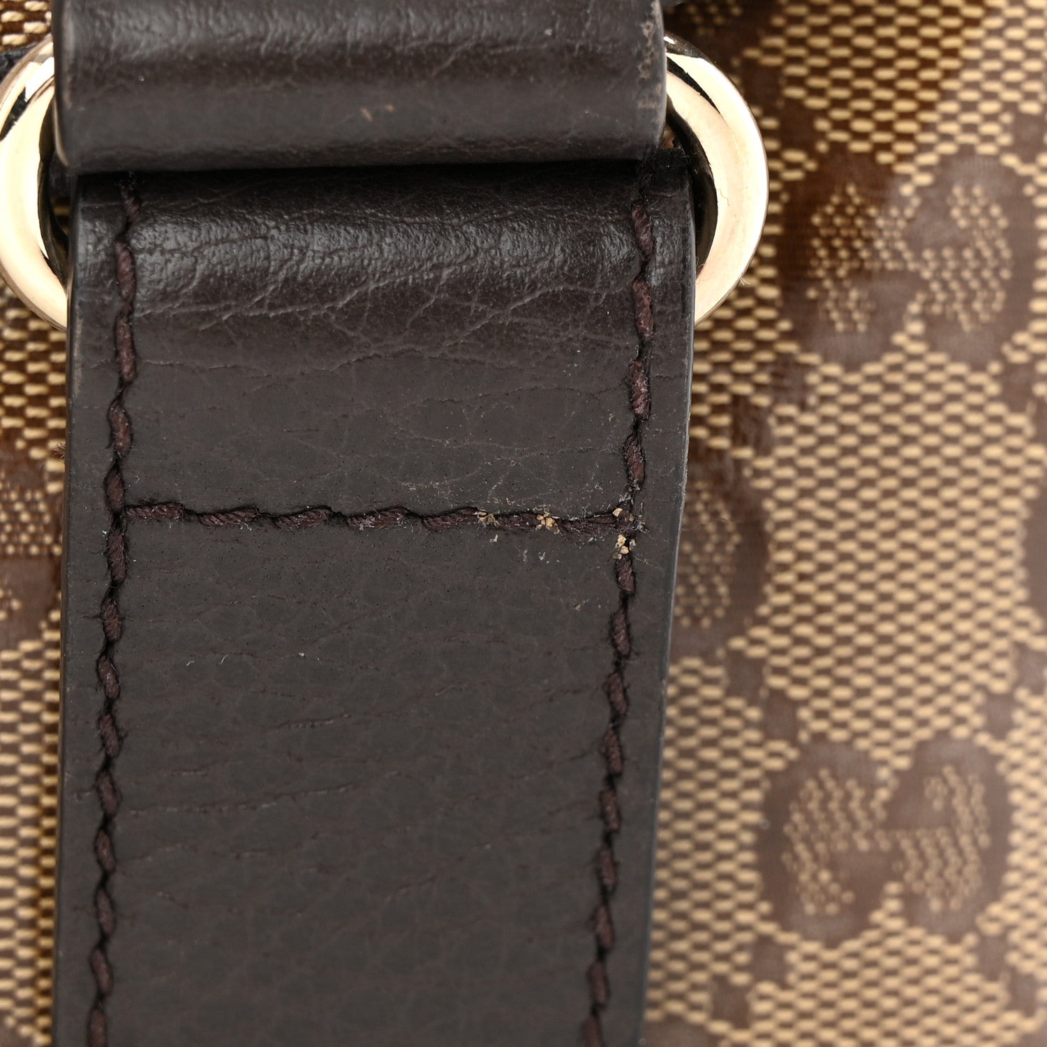 Gucci Crystal Monogram Small Double Buckle Flap Messenger Beige Dark Brown 11 of 11