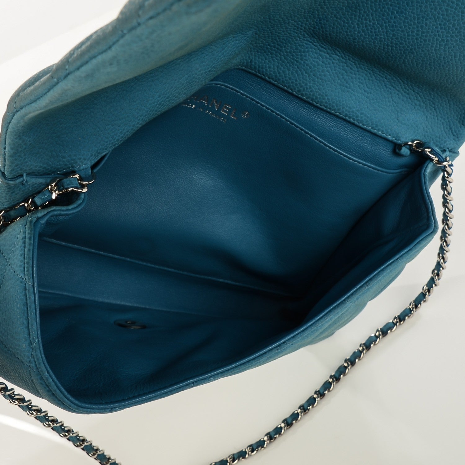 Chanel Iridescent Caviar Quilted Clutch With Chain Flap Blue 9 of 9