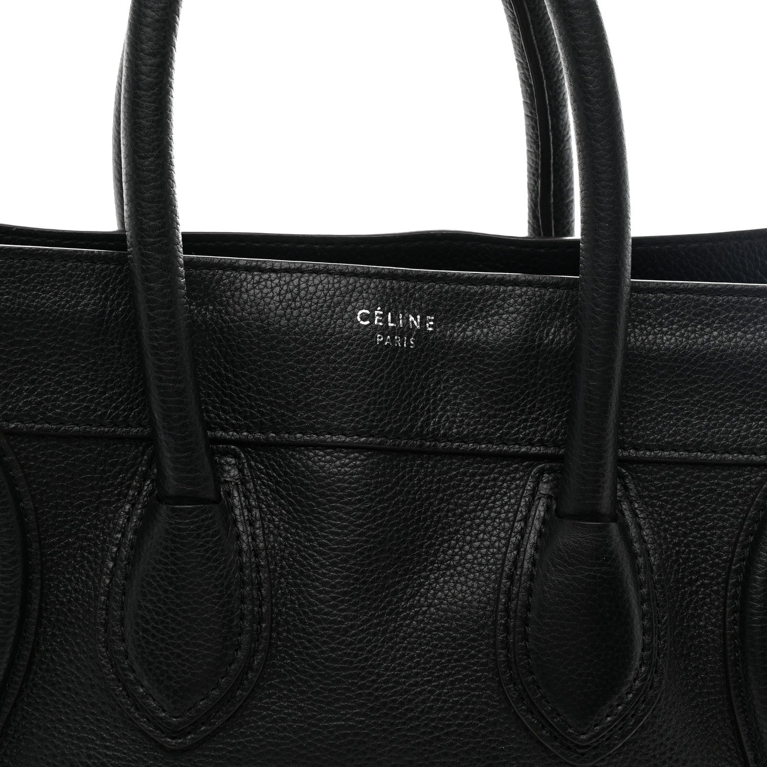 Celine Drummed Calfskin Mini Luggage Black 7 of 10
