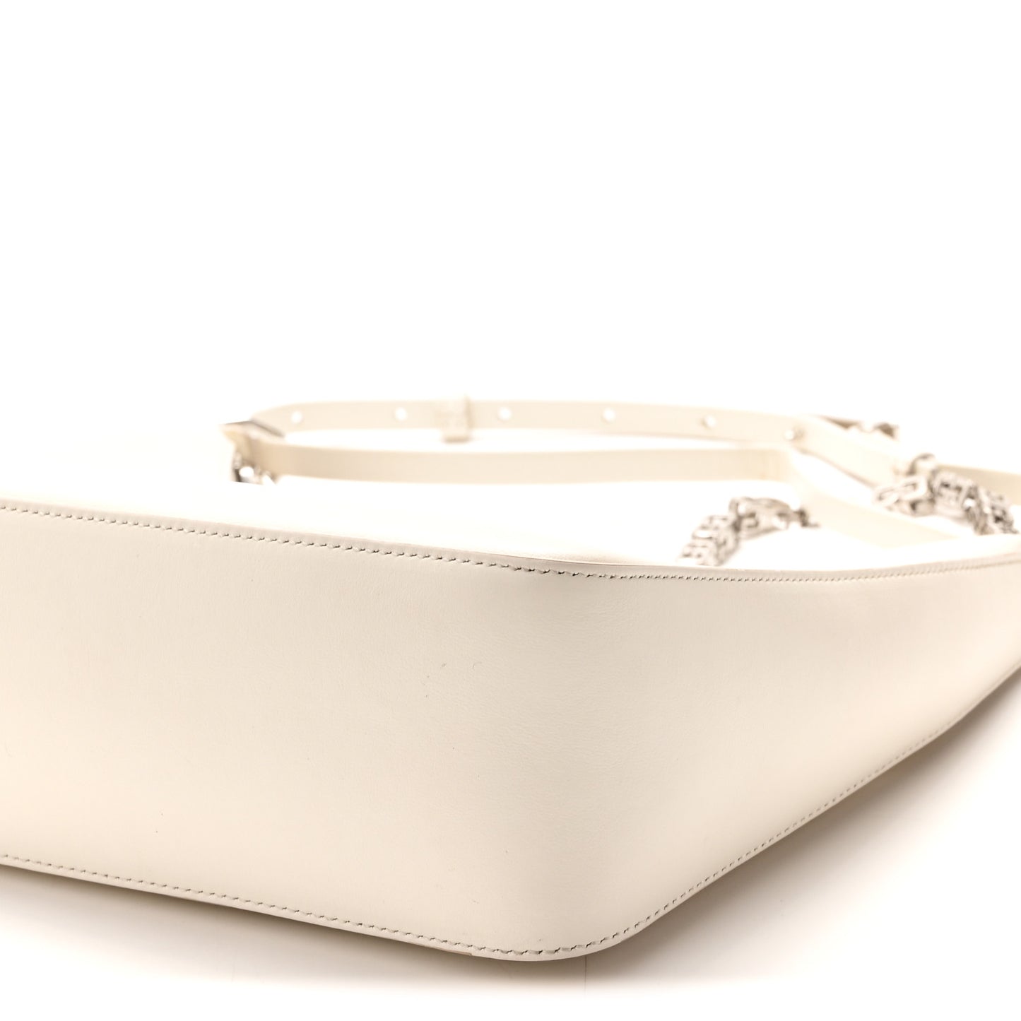 Smooth Calfskin Small Moon Cut Out Shoulder Bag Ivory