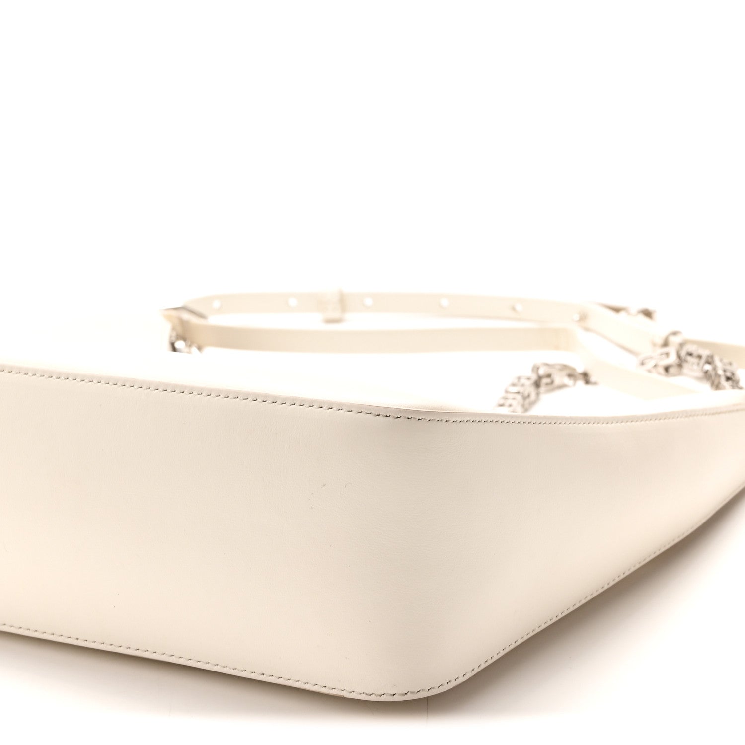 Givenchy Smooth Calfskin Small Moon Cut Out Shoulder Bag Ivory 10 of 10