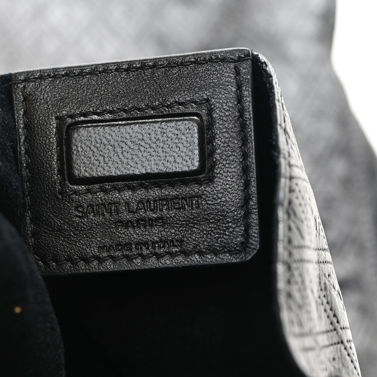 Saint Laurent Calfskin Monogram Deli Paper Bag Vintage Black 6 of 8