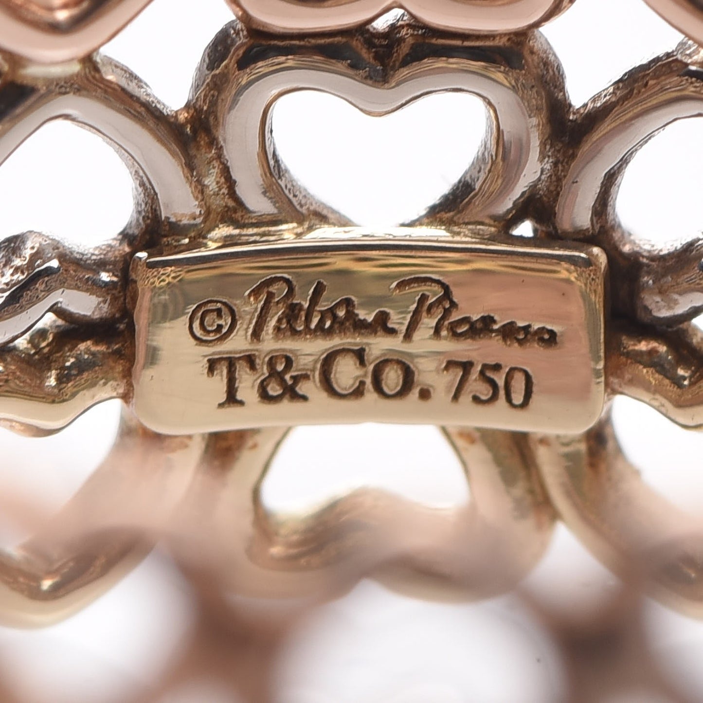 18K Rose White Yellow Gold Crown of Hearts Ring 54 7