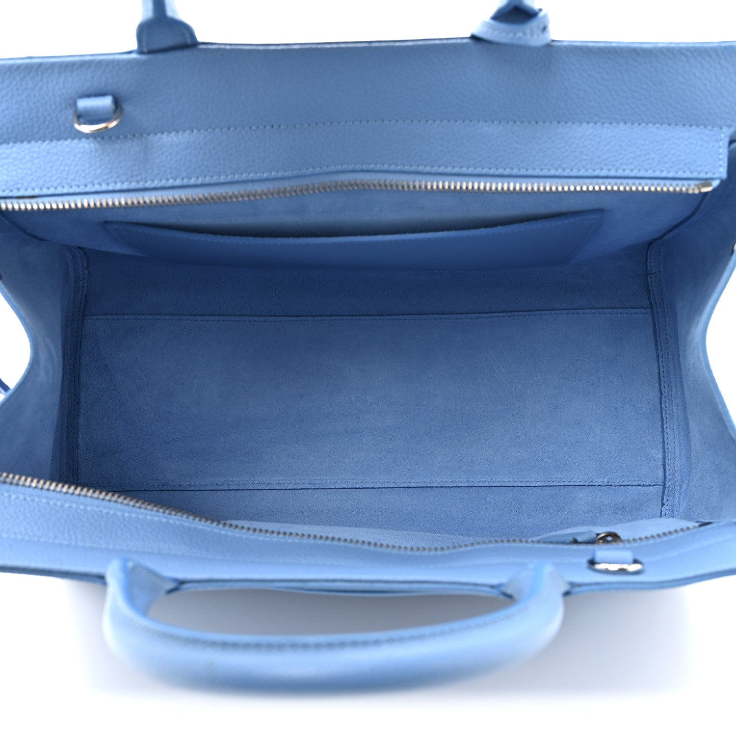 Saint Laurent Grained Calfskin Small Rive Gauche Cabas Blue Clair 5 of 12