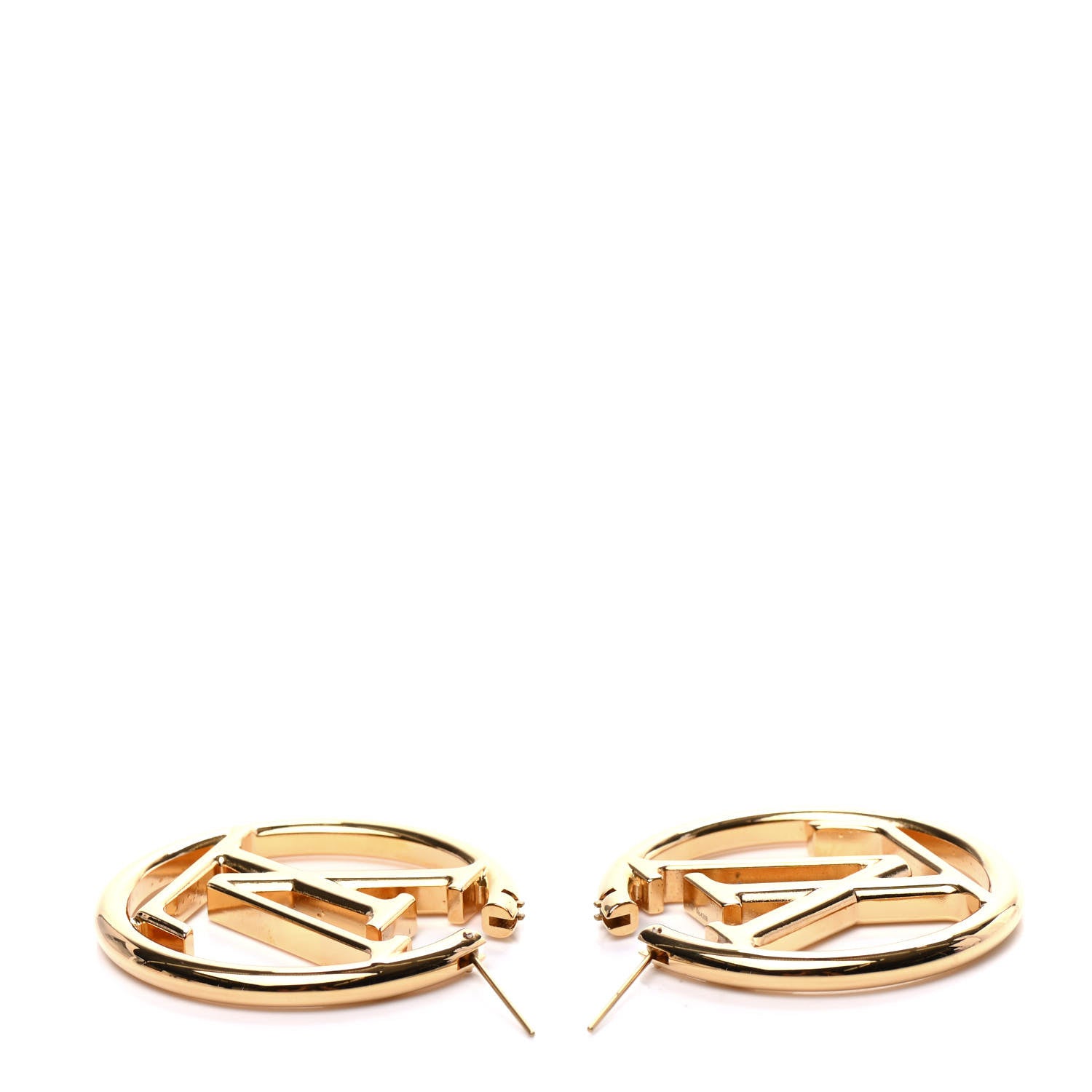 Louis Vuitton Metal Louise Hoop Earrings Gold 3 of 4