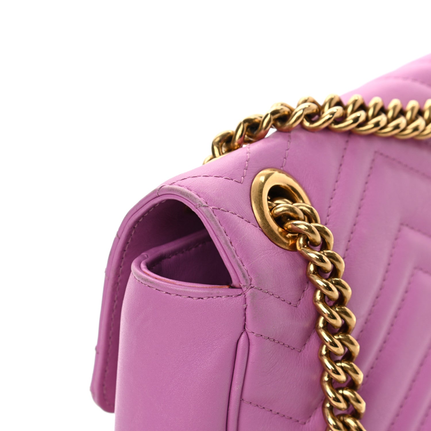 Gucci Calfskin Matelasse Medium GG Marmont Shoulder Bag Candy Mousse 15 of 16
