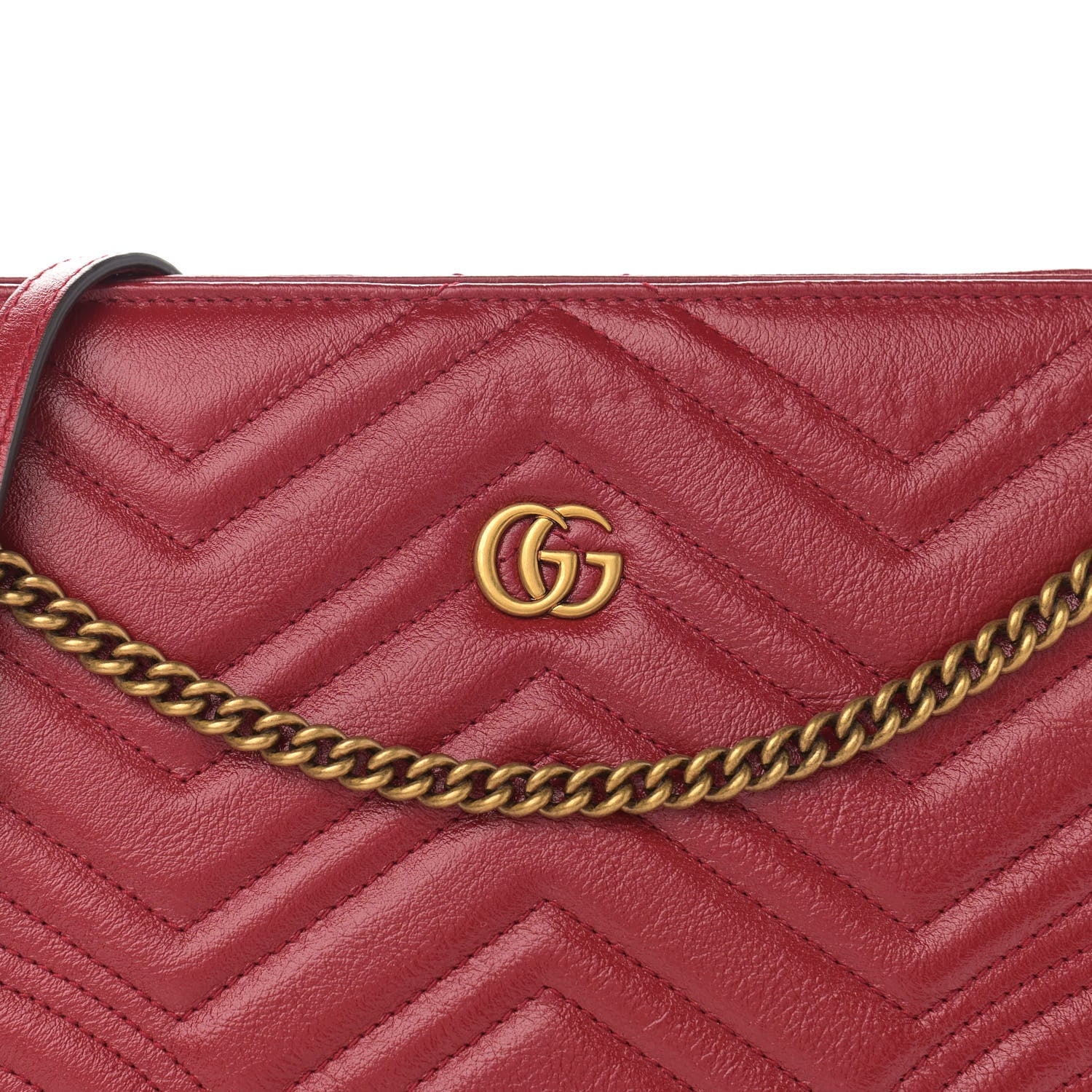 Gucci Azalea Calfskin Matelasse Heart Medium GG Marmont Slim Shoulder Bag Romantic Cerise 8 of 11