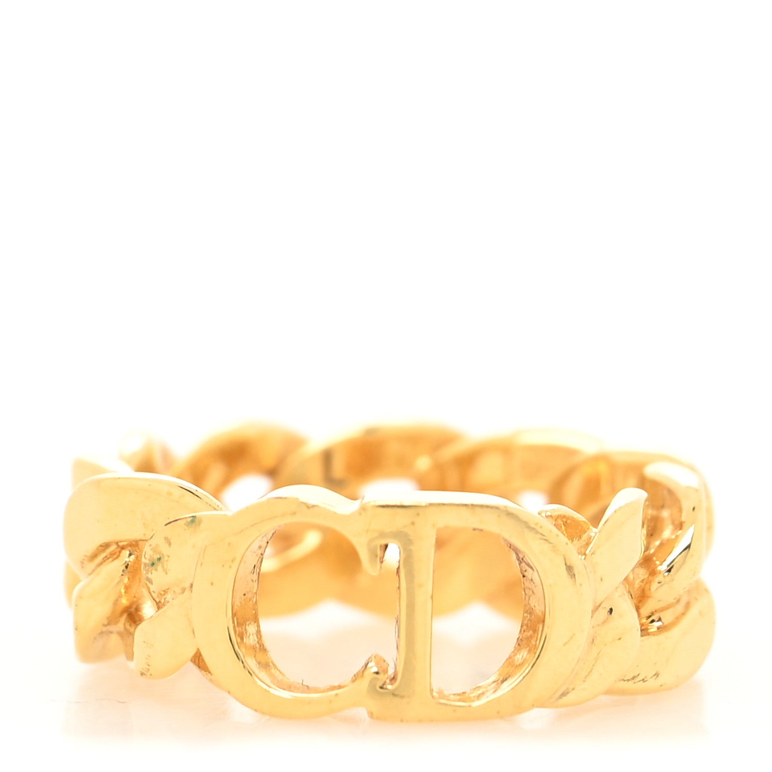 Christian Dior Metal Danseuse Etoile Chain Ring 7 Gold 1 of 3