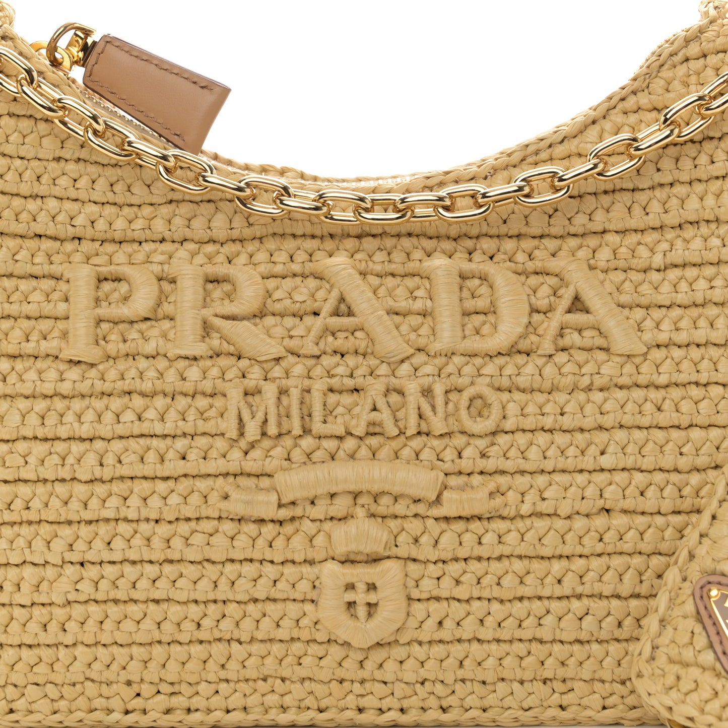 Yarn Raffia Effect Crochet Mini Re-Edition 2000 Shoulder Bag Naturale