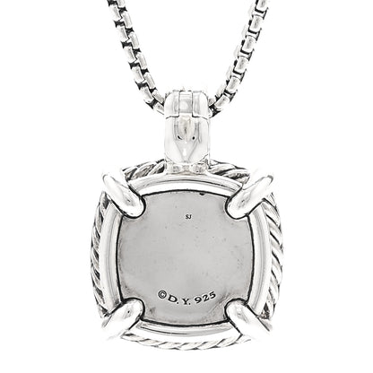 David Yurman Sterling Silver Diamond Black Orchid 14mm Chatelaine Pave Bezel Pendant Necklace 4 of 6