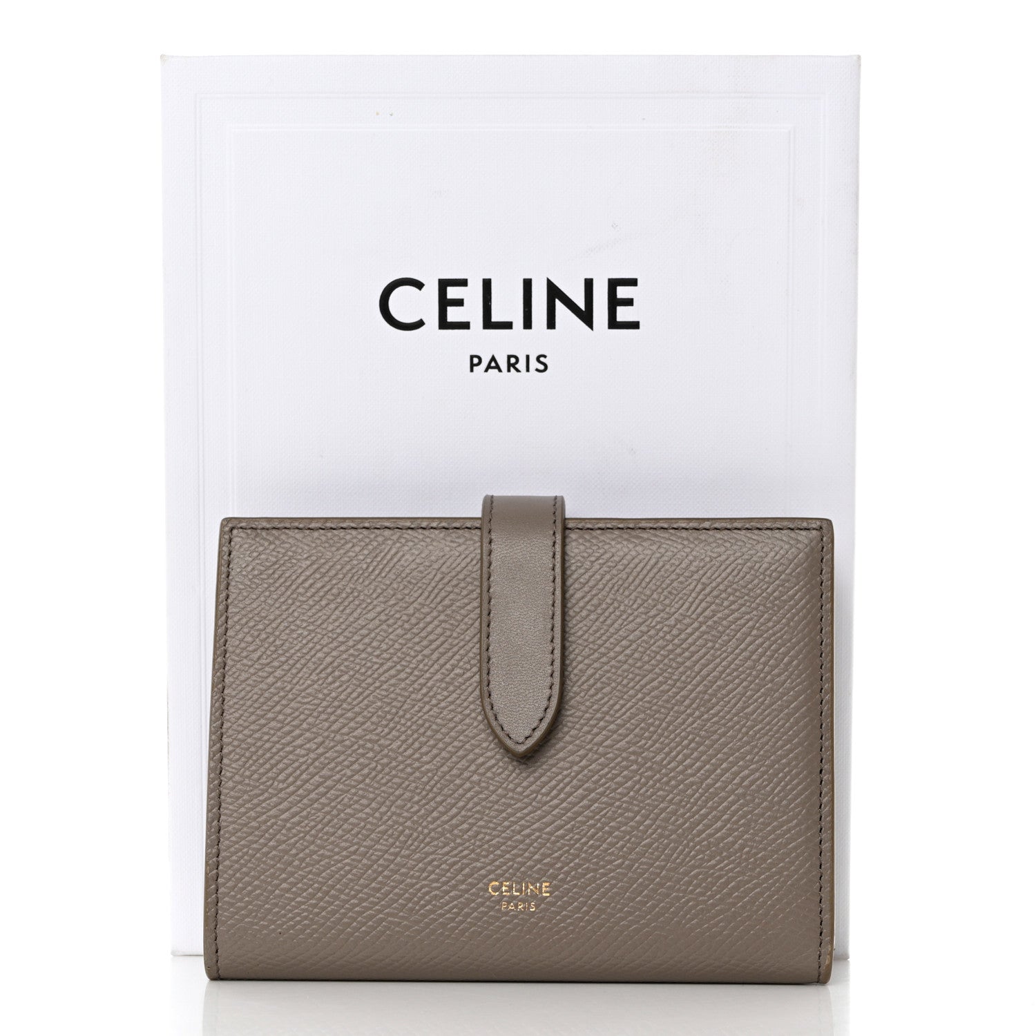 Celine Grained Calfskin Medium Multifunction Strap Wallet Pebble 8 of 8