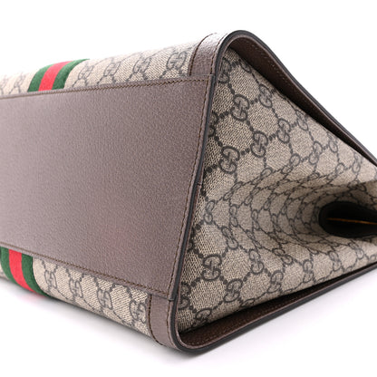 Gucci GG Supreme Monogram Web Medium Ophidia Tote Bag Brown 10 of 10