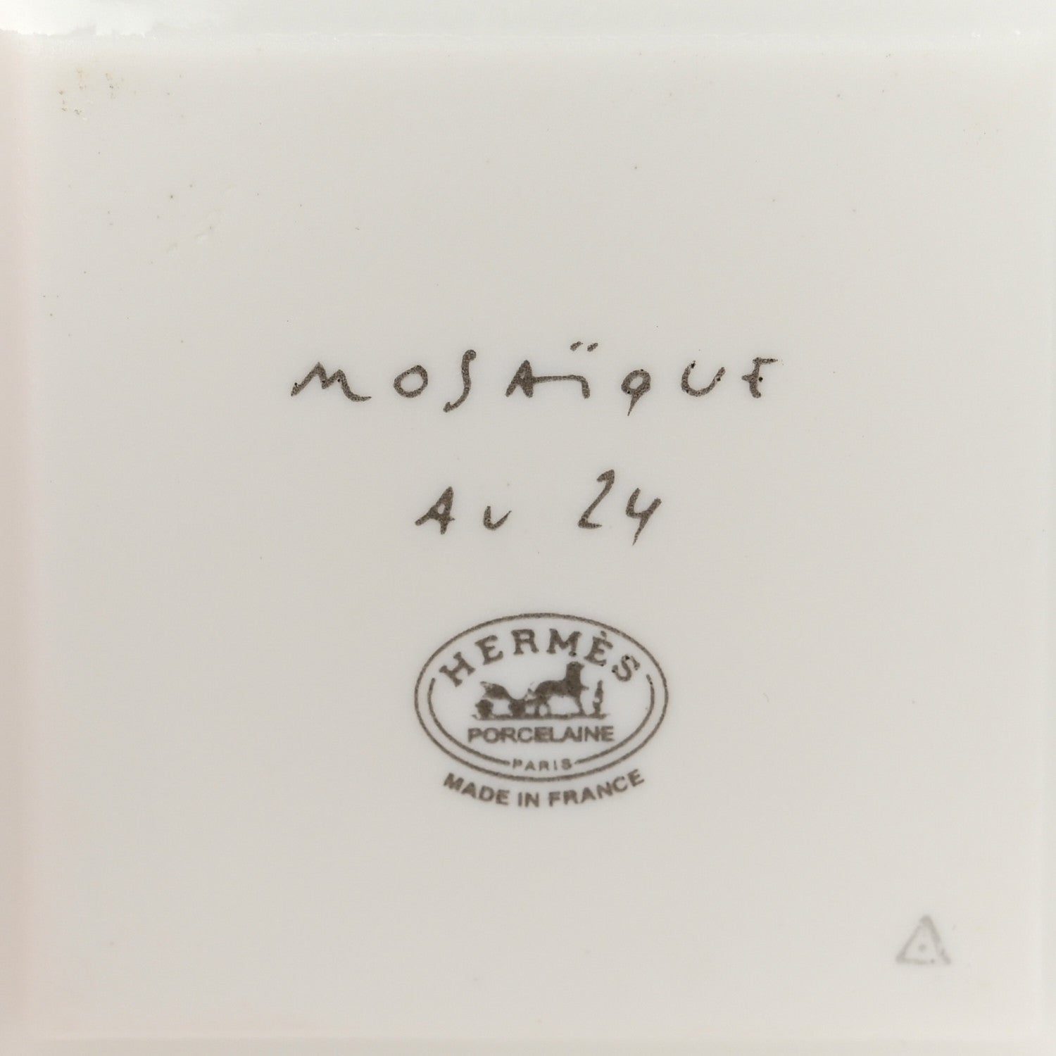 Hermes Porcelain Mosaique Au 24 Square Plate N°1 Gold 4 of 5